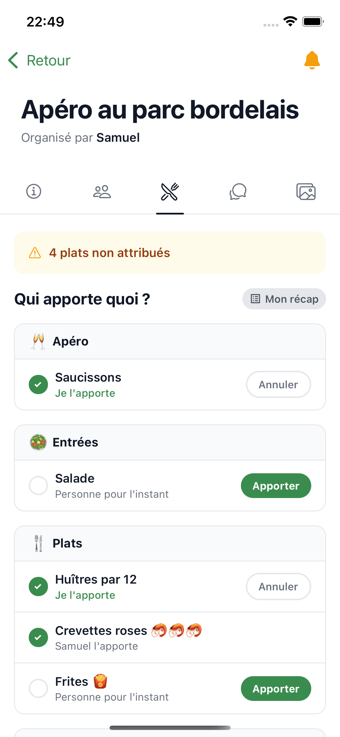 Menu participatif